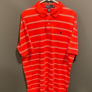 Polo by Ralph Lauren Men's Bright Red Striped Polo